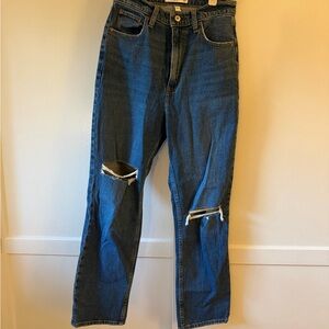 Abercrombie & Fitch High Rise Blue Distressed Jeans